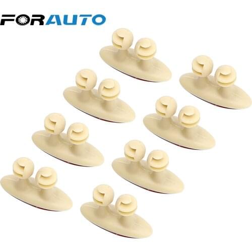 FORAUTO 8Pcs/Set Car Wire Holder Cable Organizer Self-adhesive Auto Charger Line Clasp Clamp Tie Fixer for Headphone USB Cable