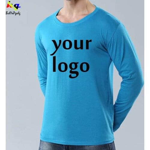 Customized picture logoT shirt long sleeve O-neck casual fitness jogging fashion T-shirt running men and women shirt