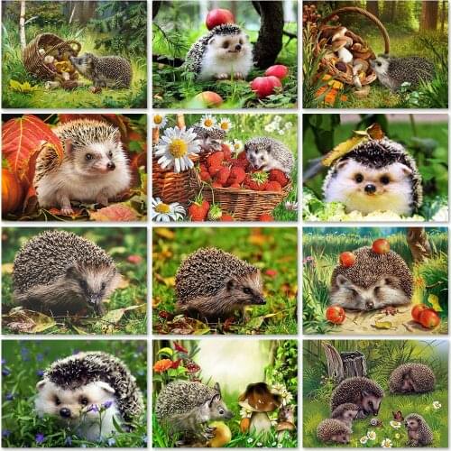 ZOOYA 5D Diamond Painting Hedgehog Rhinestone Pictures Animals Diamond Embroidery Cross Stitch Kit Diamond Mosaic Art Home Decor