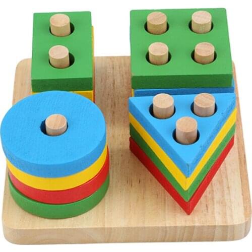 Hot Wooden Geometric Sorting Board Montessori Kids Educational Toys Baby Toys Building Puzzle Child Gift Birthday Present New