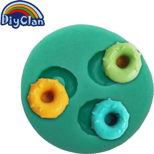 Mini donuts chocolate mould silicone mobile phone accessories polymer clay mold Confectionery tool for decorating cake F0541YQ35