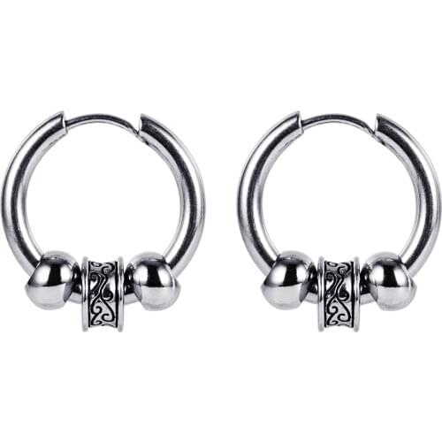 Fashion Stainless Steel Hoop Earrings for Women Men Fashion Hiphop Circle Ear Jewelry Gift