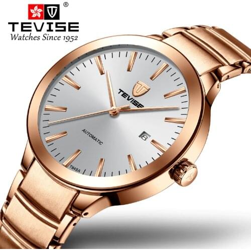 TEVISE Mens Watches Top Brand Luxury Simple Automatic Watch Man Date Waterproof Mechanical Wristwatches T845A Dropshipping 2019