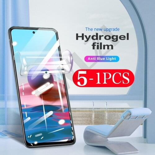 5-1Pcs soft full cover hydrogel film for Redmi 10X 4G 5G phone screen protector note 10 10s pro MAX Not Glass
