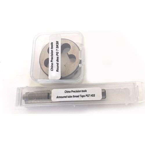2PCS HSS armoured tube thread straight flute tap and Die set PG7 PG9 PG11 gas cylinders thread taps Dies sets pg 7-20 9-18 11-18