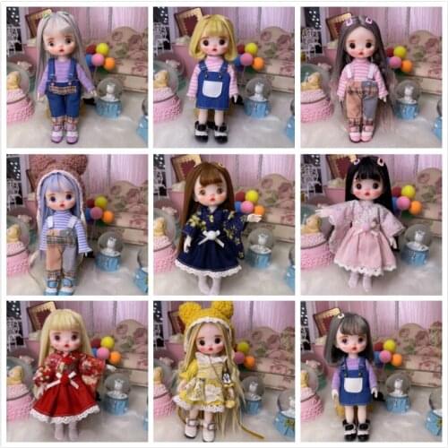 NEW Jointed doll BJD Mini doll hand make up face doll 17cm dolls selling with clothes