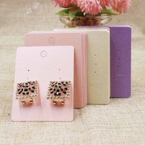 2017 NEW purple/pink/beige blank jewelry display card claw earring card stud earring display tag card 200pcs 5*6.5cm