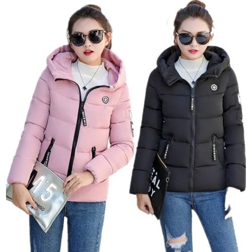 2019 New Winter Womens Parka Short Coat Female Casual Hooded Jacket Down Cotton Padded Coats Outerwear Plus size 5XL M224