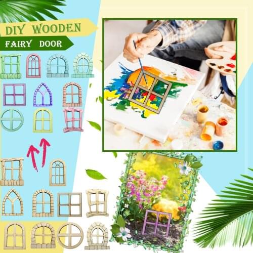 2021 New DIY Miniature Gnome Home Window And Door For Trees Yard Garden Patio Decor Door Figurines Miniatures