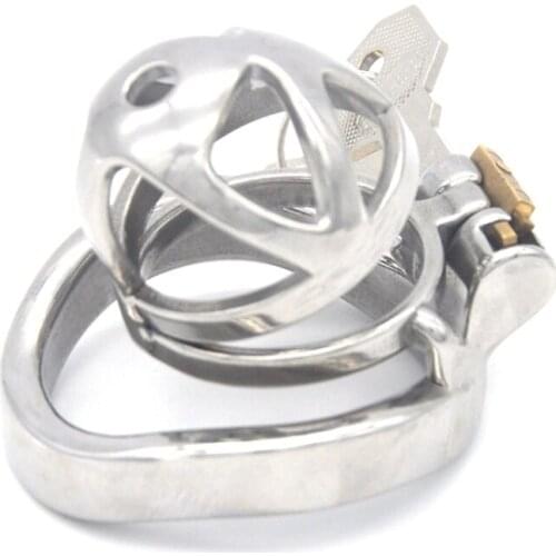 New Male Chastity Cage Stainless Steel Hollow Penis Lock CB6000 Arc Penis Rings Metal Chastity Device Jj Cage Adult Toys for Men