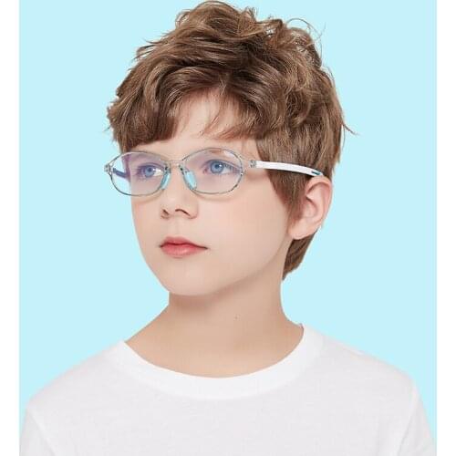 Teens Anti Blue Light Glasses Prescription Optical Adjustable Frame Children Oval Reflective Computer Blocking Eyeglasses UV400