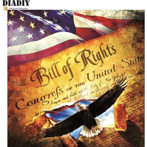 Full round Diamond 5D DIY Diamond Painting eagle flag Embroidery Cross Stitch Rhinestone Mosaic Painting Decor