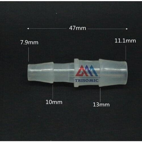 11.1mm*7.9mm Straight Reducing Connector Plastic Fitting Barbed Reducing Connector