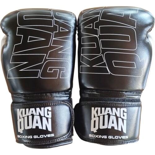 QUANGQUAN Boxing Gloves for Men Women PU Karate Muay Thai Guantes De Boxeo Free Fight MMA Sanda Training Adults Kids Equipment