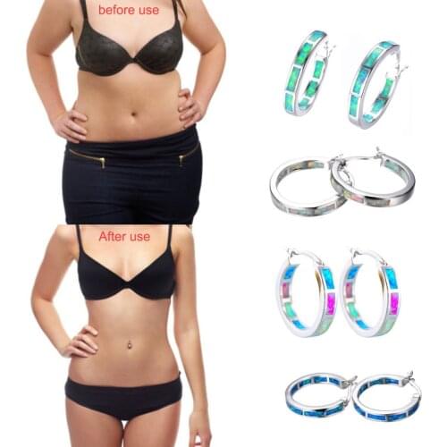 1 Pair Slimming Earrings Stainless Steel Health Weight Loss Ring Earrings Ladies Earrings Body Relaxation Massage Slim Ear Studs