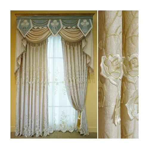 Chenille thickened relief 3D three dimensional curtain wedding bedroom living room shade finished custom cloth yarn