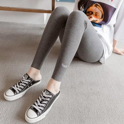1623# Maternity Pants Spring Autumn Letter Elastic Waist Belly Support Pants Maternity Leggings Maternity Trousers