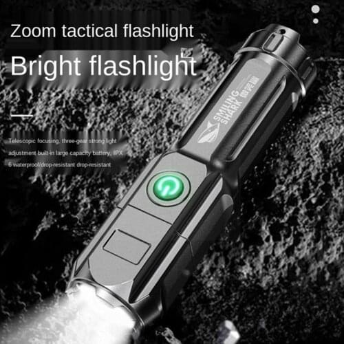 Outdoor Flashlight Multifunctional Waterproof Portable Travel Rechargeable Built-in Flashlight Battery Home Glare D2V9