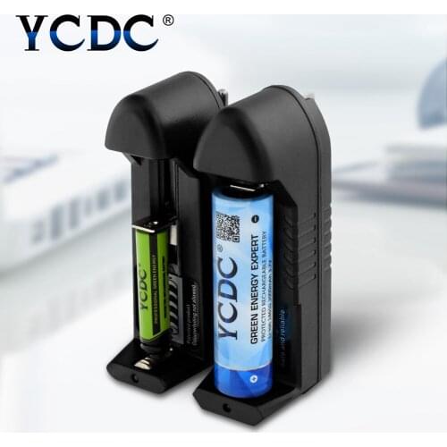 YCDC Universal Battery Charger For AA AAA 16340 Rechargeable 18650 3.7V Batteries Single Slot Battery Chargers for Travel