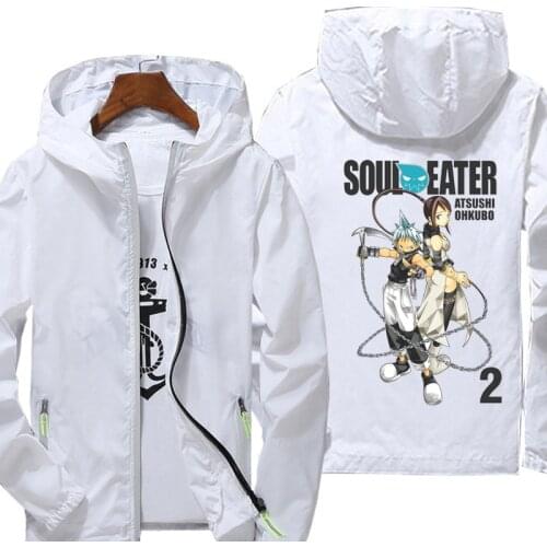 Soul Eater Jacket Spring Autumn reflective zipper Windbreaker waterproof Jackets men street Hooded thin Coats