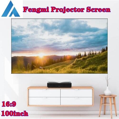 Fengmi 16:9 100inch Projector Screen Soft Curtain 4K HD TV Movie Hologram Anti-light Fabric Smart Home Black Home Theater Laser