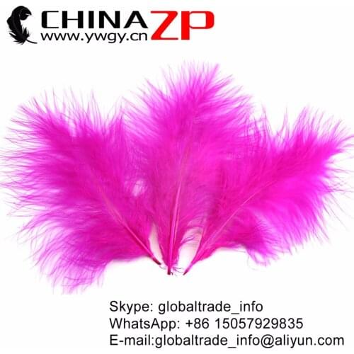 Gold Manufacturer CHINAZP Factory 200pcs/lot Dyed Hot Pink Loose Turkey Marabou Plumage Feathers