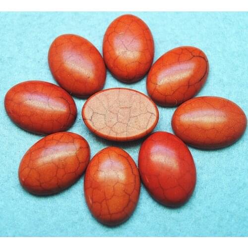 10pcs light orange turquoise beads cabochons oval shape 18x25mm beads accessories top selling items blue turquoise no hole beads