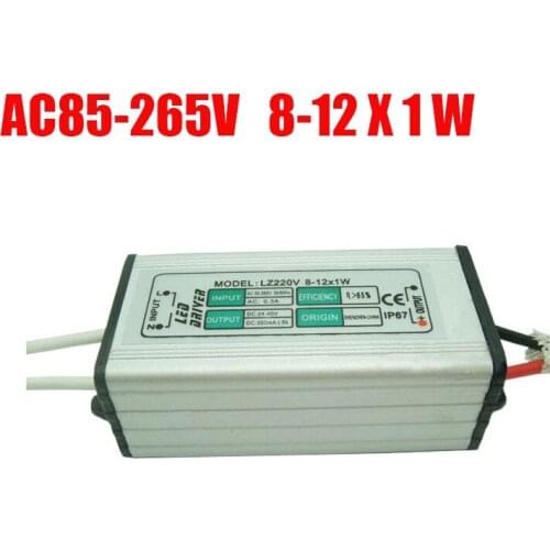 2PCS Waterproof LED Driver AC85-265V 8-12X1W Power Supply for LED Downlight Spotlight Outdoor led ligtht