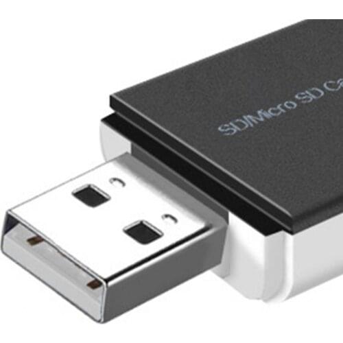 2 in 1 Mini Portable USB2.0 TF/Micro-SD Memory Card Reader Adapter for Computer Computer Accessories