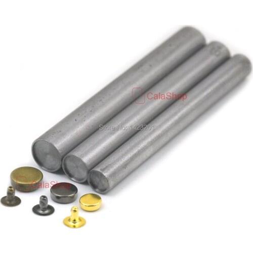 20 Pcs / Lot 8mm 10mm 12mm Plat Round Rivet Spike Stud + One Pcs Tool For Fashion Biker Rapid Punk Rock Bag Leather Craft DIY