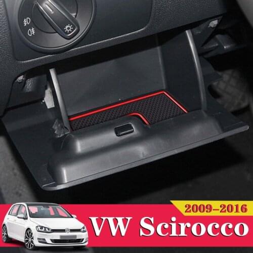 7X For VW Scirocco 2009 - 2016 Car Inner Gate Slot Pad Non-slip Cup Mats Anti Slip Door Groove Mat Interior Accessories Styling