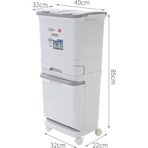 Large Plastic Garbage Cans Recycling Square Trash Can Kitchen Collaspable Bins Office Standing Bathroom Storage Bucket with Lid