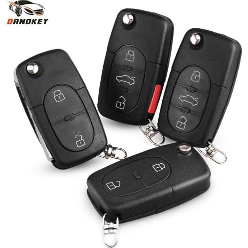 Dandkey 2/3/4 Button Remote Flip Folding Car Remote Key Shell Case For VW Volkswagen Jetta Beetle Golf Passat Polo Bora CR1616