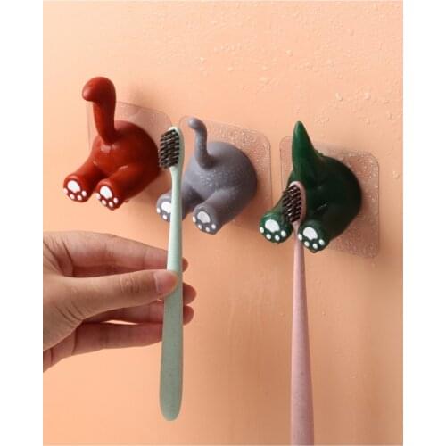 Childrens electric toothbrush holder bathroom punch-free hanging hook plug hook shaver dormitory storage rack Toothbrush holder