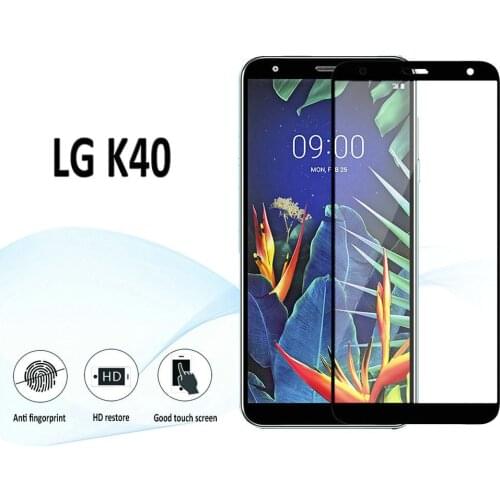 For LG K40 9H Full Glue Cover Tempered Glass Screen Protector for LG K40 LM-X420EM LM-X420EMW Glass Film