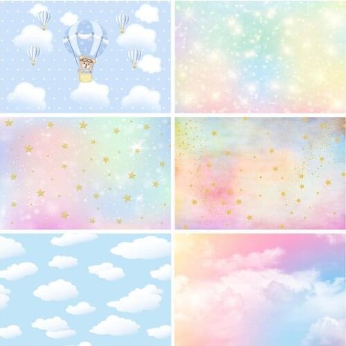 Colorful Cloud Beauty Sky Photographic Backgrounds Vinyl Cloth Party Photography Backdrops for Photo Studio Children Baby Shower