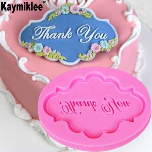 Kaymiklee M914 DIY Thank You Letters Alphabet Silicone Mold Cupcake Fondant Cake Decorating Tools Dessert Decorator Baking Tools