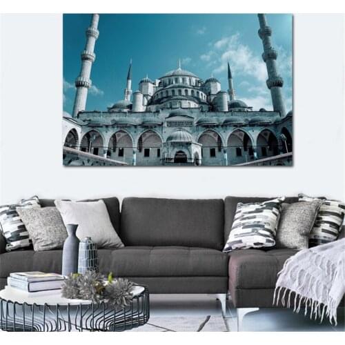 Sultan ahmed mosque classis building landscape living room home wall modern art decor wood frame fabric posters prints KC634