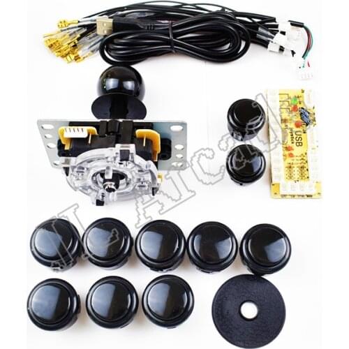 Button arcade DIY Kit 2players Zero Delay Arcade Game USB Encoder PC Joystick with 8 Way Joystick Arcade Button for Mame Jamma