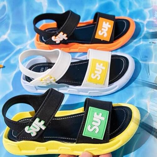 2021 Summer New Childrens Sandals for Boys and Girls Non-slip Wear-resistant Breathable Soft Bottom Comfortable Beach Slippers
