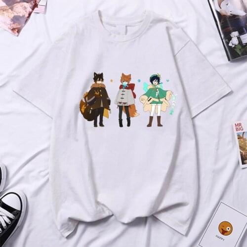 Hot Game Genshin Impact T-shirts Kawaii T-shirt Teenagers Clothes Fashion T-shirt for Men Summer Genshin Impact Graphic T Shirts