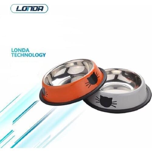 LONDA new pet bowl stainless steel cat bowl pet bowl cat supplies pet food bowl utensils feeding device