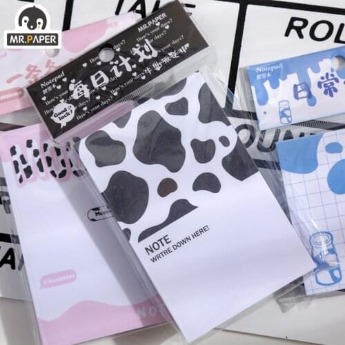 Mr Paper Milk Delivery Medium Series Memo Pad Scrapbook Material Creative Loose-leaf Memo Pad