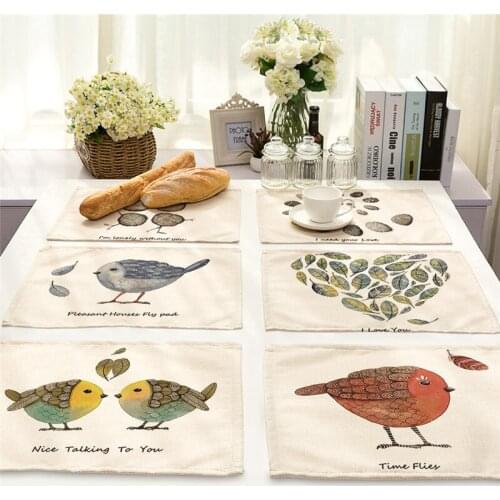 Cartoon bird and flower placemats placemats for table table placemats modern home decor dinning table set decorating tablecloth