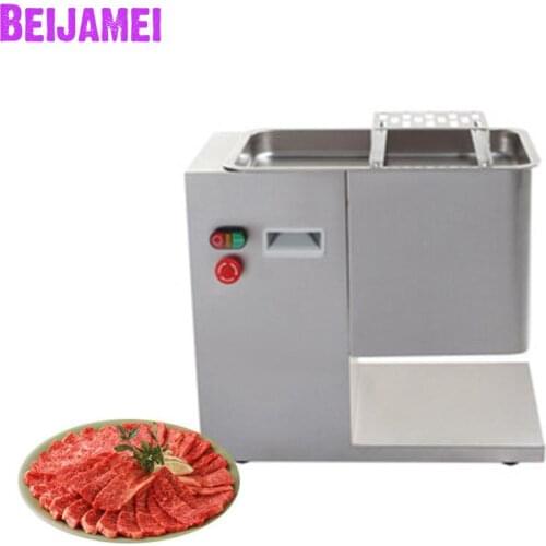 BEIJAMEI Desktop Type Stainless Steel Electric Fresh Meat Slicer Commercial Meat Slicer Cutting Meat Machine