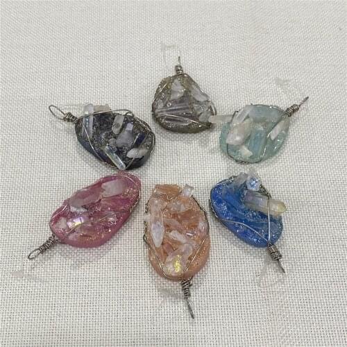 Natural Stone Crystal Pendant Exquisite Resin Necklace Pendant Suitable for Handmade DIY Necklace Bracelet Accessories Wholesale