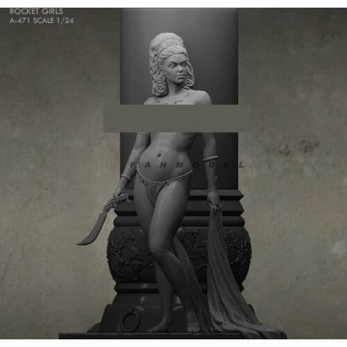 75mm Unpainted Coquettish Queen GK Resin Figure 1/24 Scale Model Kit Resin Colorless Self-Assembled Toy No.09