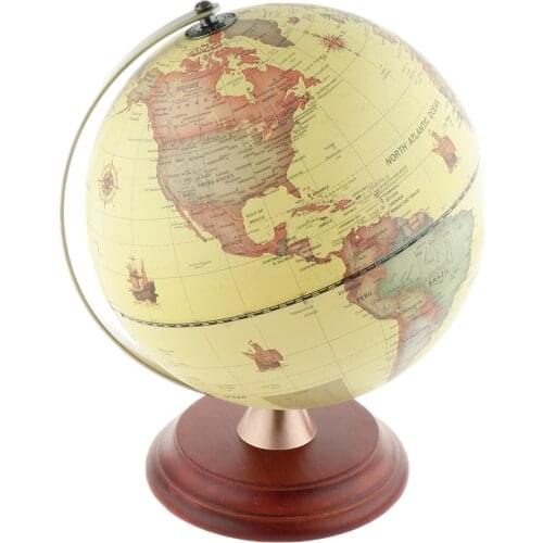 Illuminated Ocean World Earth Globe Geography Map Rotating With Night Light Desktop Decor for Home School Office