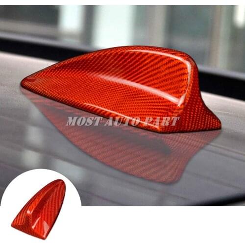 Real Carbon Fiber Exterior Car Roof Shark Fin Antenna Cover Trim For BMW 1 Series 3 Series M3 E82 E46 E90 E92 Red/Black