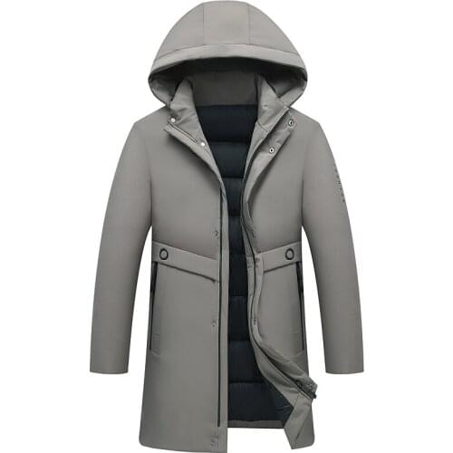 Hawaifish parka men 2021 cotton winter new thickened warmth coat solid black fashion high quality parkas hombre invierno male